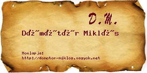 Dömötör Miklós névjegykártya
