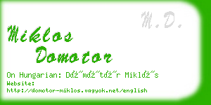 miklos domotor business card